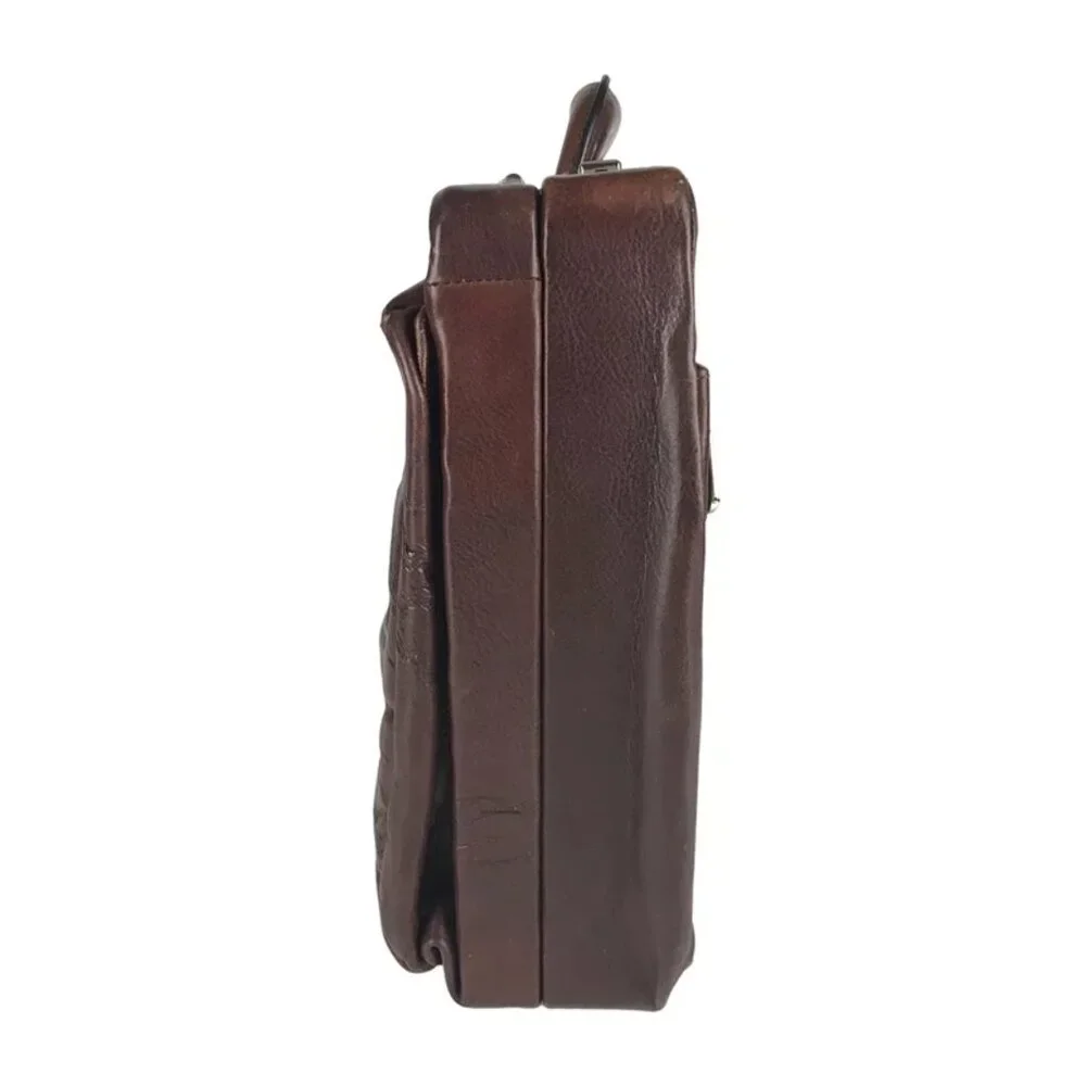 Wilsons Leather‎ Unisex Brown Pelle Studio Inner Pockets Divider Briefcase Bag